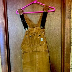 size xs carhartt brown overalls